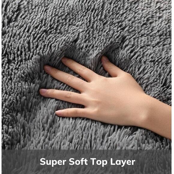 6x9 Area Rugs for Living Room, Large Big Grey Fluffy Shag Fuzzy Plush Soft Ca... - Picture 2 of 8